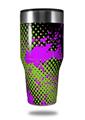 Skin Decal Wrap for Walmart Ozark Trail Tumblers 40oz Halftone Splatter Hot Pink Green (TUMBLER NOT INCLUDED)