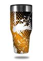 Skin Decal Wrap for Walmart Ozark Trail Tumblers 40oz Halftone Splatter White Orange (TUMBLER NOT INCLUDED)