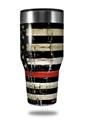 Skin Decal Wrap for Walmart Ozark Trail Tumblers 40oz Painted Faded and Cracked Red Line USA American Flag (TUMBLER NOT INCLUDED)