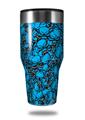 Skin Decal Wrap for Walmart Ozark Trail Tumblers 40oz Scattered Skulls Neon Blue (TUMBLER NOT INCLUDED)