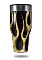 Skin Decal Wrap for Walmart Ozark Trail Tumblers 40oz Metal Flames Yellow (TUMBLER NOT INCLUDED)