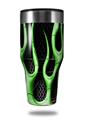 Skin Decal Wrap for Walmart Ozark Trail Tumblers 40oz Metal Flames Green (TUMBLER NOT INCLUDED)