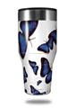 Skin Decal Wrap for Walmart Ozark Trail Tumblers 40oz Butterflies Blue (TUMBLER NOT INCLUDED)