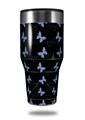 Skin Decal Wrap for Walmart Ozark Trail Tumblers 40oz Pastel Butterflies Blue on Black (TUMBLER NOT INCLUDED)