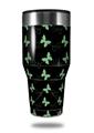 Skin Decal Wrap for Walmart Ozark Trail Tumblers 40oz Pastel Butterflies Green on Black (TUMBLER NOT INCLUDED)