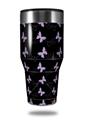 Skin Decal Wrap for Walmart Ozark Trail Tumblers 40oz Pastel Butterflies Purple on Black (TUMBLER NOT INCLUDED)