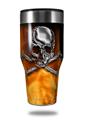 Skin Decal Wrap for Walmart Ozark Trail Tumblers 40oz Chrome Skull on Fire (TUMBLER NOT INCLUDED)