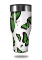 Skin Decal Wrap for Walmart Ozark Trail Tumblers 40oz Butterflies Green (TUMBLER NOT INCLUDED)