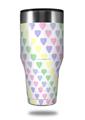 Skin Decal Wrap for Walmart Ozark Trail Tumblers 40oz Pastel Hearts on White (TUMBLER NOT INCLUDED)