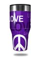 Skin Decal Wrap for Walmart Ozark Trail Tumblers 40oz Love and Peace Purple (TUMBLER NOT INCLUDED)