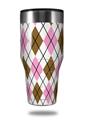 Skin Decal Wrap for Walmart Ozark Trail Tumblers 40oz Argyle Pink and Brown (TUMBLER NOT INCLUDED)