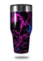 Skin Decal Wrap for Walmart Ozark Trail Tumblers 40oz Twisted Garden Hot Pink and Blue (TUMBLER NOT INCLUDED)