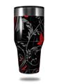 Skin Decal Wrap for Walmart Ozark Trail Tumblers 40oz Twisted Garden Gray and Red (TUMBLER NOT INCLUDED)