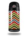 Skin Decal Wrap for Thermos Funtainer 12oz Bottle Zig Zag Colors 01 (BOTTLE NOT INCLUDED)