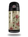 Skin Decal Wrap for Thermos Funtainer 12oz Bottle Flowers and Berries Red (BOTTLE NOT INCLUDED)