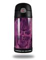 Skin Decal Wrap for Thermos Funtainer 12oz Bottle Flaming Fire Skull Hot Pink Fuchsia (BOTTLE NOT INCLUDED)