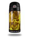 Skin Decal Wrap for Thermos Funtainer 12oz Bottle Flaming Fire Skull Yellow (BOTTLE NOT INCLUDED)