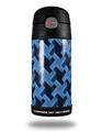 Skin Decal Wrap for Thermos Funtainer 12oz Bottle Retro Houndstooth Blue (BOTTLE NOT INCLUDED)