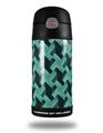 Skin Decal Wrap for Thermos Funtainer 12oz Bottle Retro Houndstooth Seafoam Green (BOTTLE NOT INCLUDED)