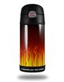 Skin Decal Wrap for Thermos Funtainer 12oz Bottle Fire on Black (BOTTLE NOT INCLUDED)