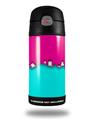 Skin Decal Wrap for Thermos Funtainer 12oz Bottle Ripped Colors Hot Pink Neon Teal (BOTTLE NOT INCLUDED)