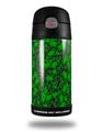 Skin Decal Wrap for Thermos Funtainer 12oz Bottle Scattered Skulls Green (BOTTLE NOT INCLUDED)