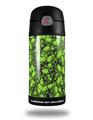 Skin Decal Wrap for Thermos Funtainer 12oz Bottle Scattered Skulls Neon Green (BOTTLE NOT INCLUDED)