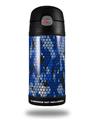 Skin Decal Wrap for Thermos Funtainer 12oz Bottle HEX Mesh Camo 01 Blue Bright (BOTTLE NOT INCLUDED)