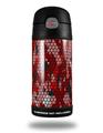 Skin Decal Wrap for Thermos Funtainer 12oz Bottle HEX Mesh Camo 01 Red Bright (BOTTLE NOT INCLUDED)
