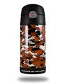 Skin Decal Wrap for Thermos Funtainer 12oz Bottle WraptorCamo Digital Camo Burnt Orange (BOTTLE NOT INCLUDED)