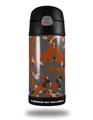Skin Decal Wrap for Thermos Funtainer 12oz Bottle WraptorCamo Old School Camouflage Camo Orange Burnt (BOTTLE NOT INCLUDED)