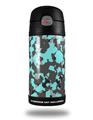 Skin Decal Wrap for Thermos Funtainer 12oz Bottle WraptorCamo Old School Camouflage Camo Neon Teal (BOTTLE NOT INCLUDED)