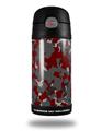Skin Decal Wrap for Thermos Funtainer 12oz Bottle WraptorCamo Old School Camouflage Camo Red Dark (BOTTLE NOT INCLUDED)