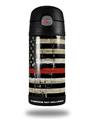 Skin Decal Wrap for Thermos Funtainer 12oz Bottle Painted Faded and Cracked Red Line USA American Flag (BOTTLE NOT INCLUDED)