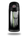 Skin Decal Wrap for Thermos Funtainer 12oz Bottle Brushed USA American Flag Green Line (BOTTLE NOT INCLUDED)