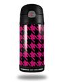 Skin Decal Wrap for Thermos Funtainer 12oz Bottle Houndstooth Hot Pink on Black (BOTTLE NOT INCLUDED)