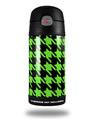 Skin Decal Wrap for Thermos Funtainer 12oz Bottle Houndstooth Neon Lime Green on Black (BOTTLE NOT INCLUDED)