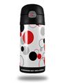 Skin Decal Wrap for Thermos Funtainer 12oz Bottle Lots of Dots Red on White (BOTTLE NOT INCLUDED)