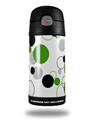 Skin Decal Wrap for Thermos Funtainer 12oz Bottle Lots of Dots Green on White (BOTTLE NOT INCLUDED)