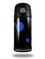 Skin Decal Wrap for Thermos Funtainer 12oz Bottle Lots of Dots Blue on Black (BOTTLE NOT INCLUDED)