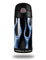 Skin Decal Wrap for Thermos Funtainer 12oz Bottle Metal Flames Blue (BOTTLE NOT INCLUDED)