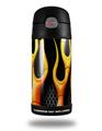 Skin Decal Wrap for Thermos Funtainer 12oz Bottle Metal Flames (BOTTLE NOT INCLUDED)