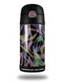 Skin Decal Wrap for Thermos Funtainer 12oz Bottle Neon Swoosh on Black (BOTTLE NOT INCLUDED)