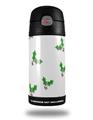 Skin Decal Wrap for Thermos Funtainer 12oz Bottle Christmas Holly Leaves on White (BOTTLE NOT INCLUDED)