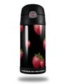 Skin Decal Wrap for Thermos Funtainer 12oz Bottle Strawberries on Black (BOTTLE NOT INCLUDED)
