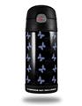 Skin Decal Wrap for Thermos Funtainer 12oz Bottle Pastel Butterflies Blue on Black (BOTTLE NOT INCLUDED)