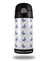 Skin Decal Wrap for Thermos Funtainer 12oz Bottle Pastel Butterflies Blue on White (BOTTLE NOT INCLUDED)