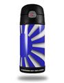 Skin Decal Wrap for Thermos Funtainer 12oz Bottle Rising Sun Japanese Flag Blue (BOTTLE NOT INCLUDED)