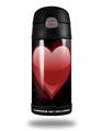 Skin Decal Wrap for Thermos Funtainer 12oz Bottle Glass Heart Grunge Red (BOTTLE NOT INCLUDED)