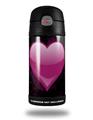Skin Decal Wrap for Thermos Funtainer 12oz Bottle Glass Heart Grunge Hot Pink (BOTTLE NOT INCLUDED)